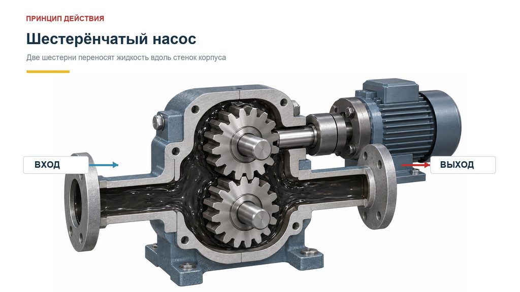 Устройство шестерёнчатого насоса